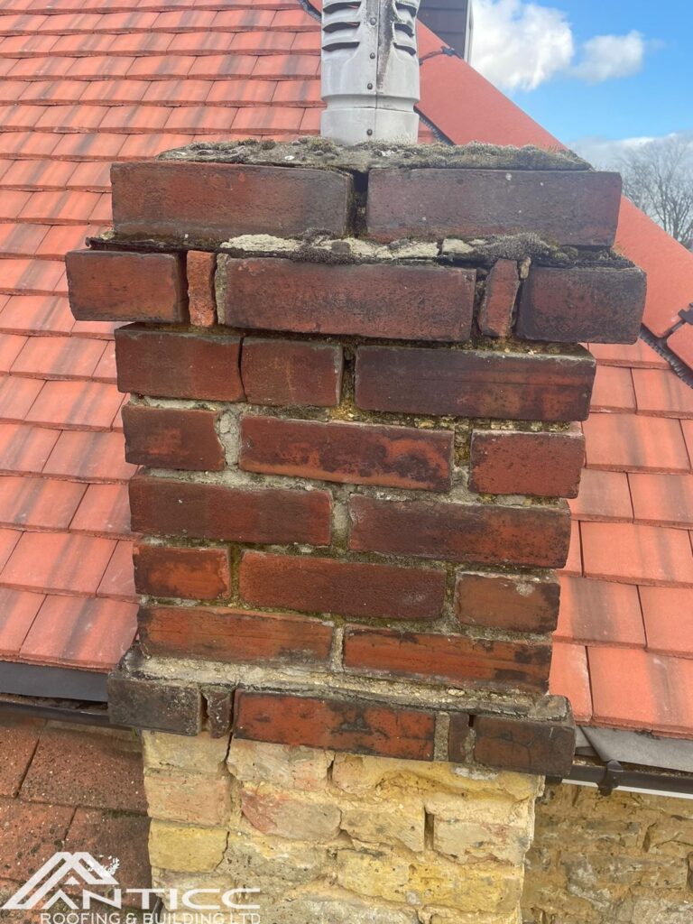 damaged chimney kent roofers 1